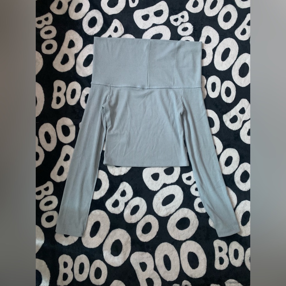 VTG Foldover/Off Shoulder Ribbed Top - Picture 4 of 6